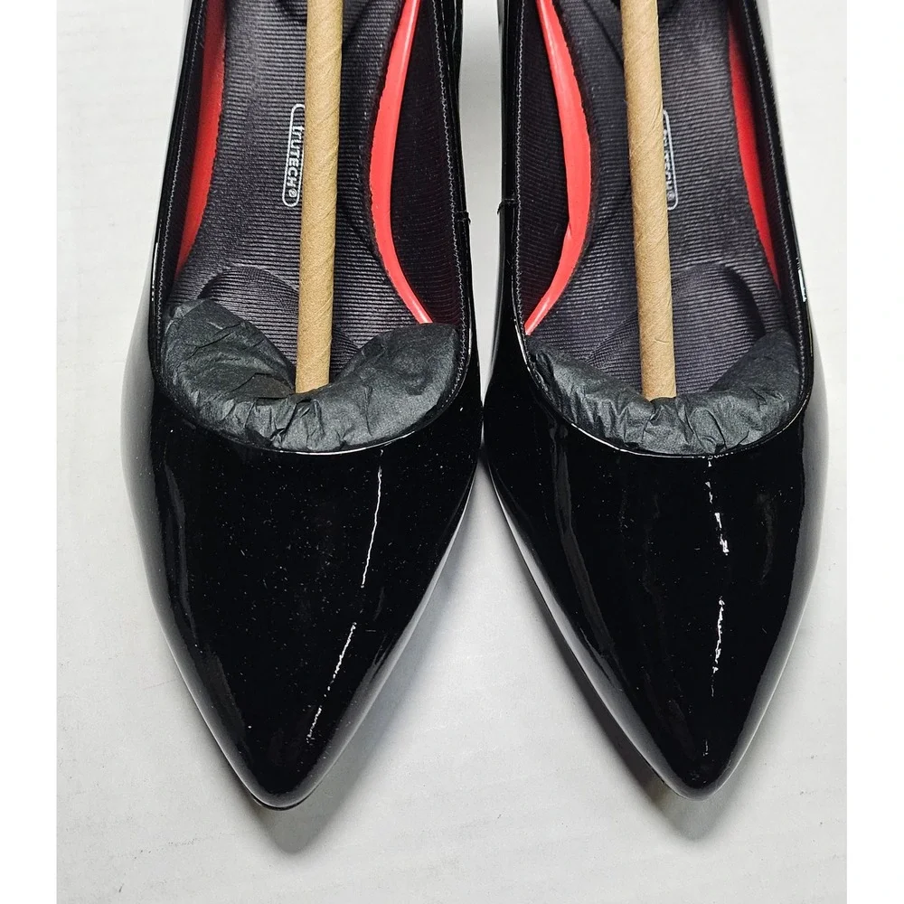 Rockport Total Motion TM‎ Salima Pump CG7773 Black Patent Leather Block Heel 5M